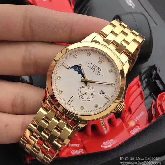 ROLEX勞力士 2019鼎力推薦 最新款勞力士 月相系列 九字位日月星辰功能 三度防水性能 透底 男士腕表  wssb4982